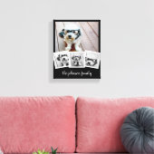Trendy 4 Foto Collage Script Naam Wit Zwart Kan Canvas Afdruk (Insitu (Woonkamer))