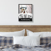 Trendy 4 Foto Collage Script Naam Wit Zwart Kan Canvas Afdruk (Insitu (Slaapkamer))