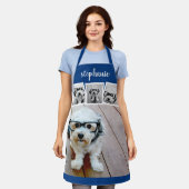 Trendy 4 Foto Collage Script Name White Blue Schort (Gedragen)