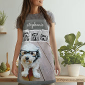 Trendy 4 Foto Collage Script Name White Gray Schort