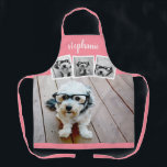 Trendy 4 Foto Collage Script Name White Rose Gold Schort<br><div class="desc">Gebruik vier vierkante foto's om een uniek en persoonlijk cadeau te creëer. Of je kunt de hipster puppy houden en een trendy keepslag maken. Als u de afbeeldingen moet aanpassen,  klik op het aanpassingshulpmiddel om veranderingen aan te brengen.</div>