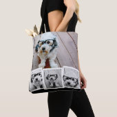 Trendy 4 Foto Collage White Tote Bag (Dichtbij)