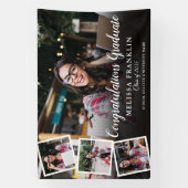 Trendy 4 fotocollage afstudeerfeest spandoek (Verticaal)