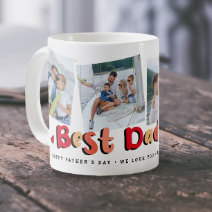 Trendy 4 foto's Beste papa ooit cadeau Vaderdag Koffiemok