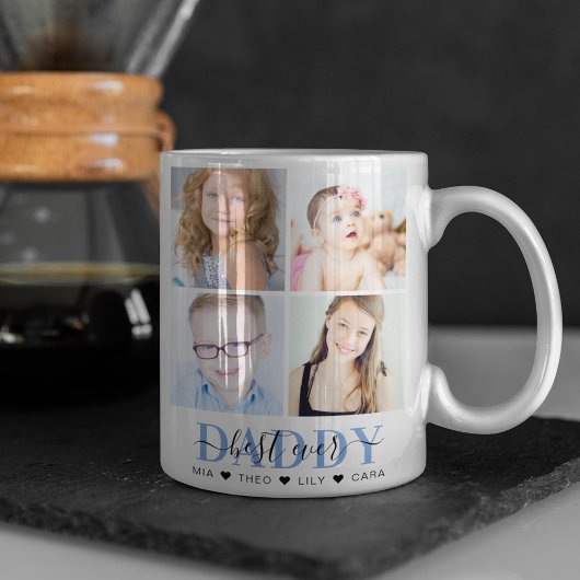 Trendy 4 Insta Foto Collage 'Beste papa ooit' Koffiemok