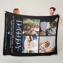 Trendy 4 Insta foto collage PAPA 'we love you' Fleece Deken