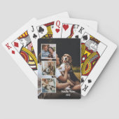 Trendy 4 Photo Collage Family Name Black Poker Car Pokerkaarten (Achterkant)