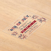 Trendy 4th van juli Onafhankelijkheidsdag Party Acryl Uitnodigingen (Laagn)