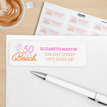 Trendy 50 is een strand verjaardag retour adres la