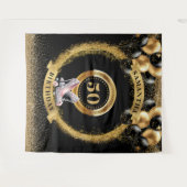 Trendy 50 Verjaardag Banner Sparkle Zilver Hoge Ha Wandkleed (Voorkant (horizontaal))