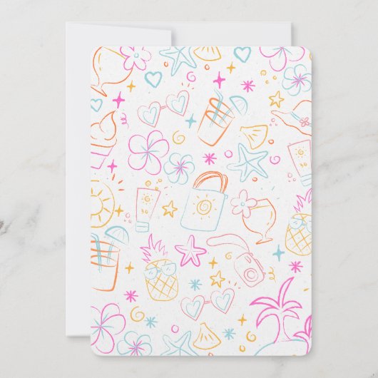 Trendy 50e strand verjaardag uitnodiging (Achterkant)