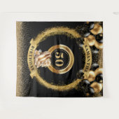 Trendy 50e Verjaardag Tapestry Ballon Gold Heels Wandkleed (Voorkant (horizontaal))