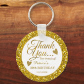 Trendy 50th Birthday Party Gold Glitter Hartelijk  Sleutelhanger (Voorkant)