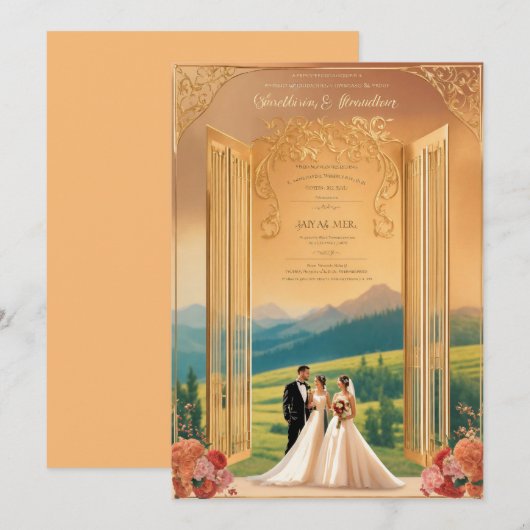 Trendy 5x7 bruiloft Jubileum Kaarten (Voorkant / Achterkant)