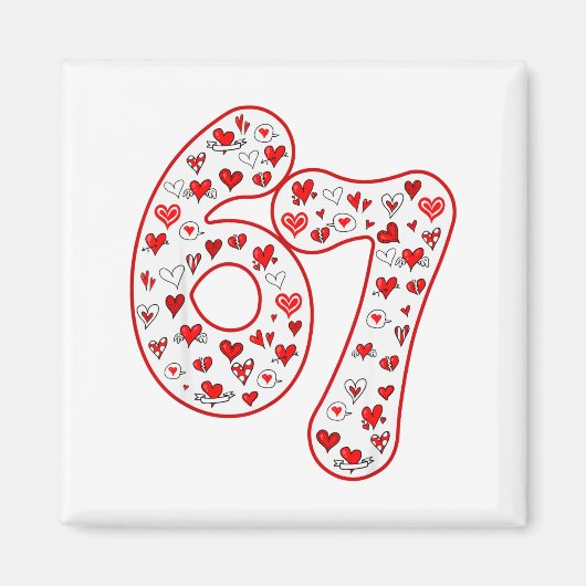 Trendy 6 7 Meme Six Seven Valentijnsdag 6 7 Magneet (Voorkant)