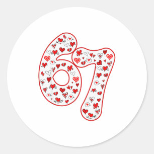 Trendy 6 7 Meme Six Seven Valentijnsdag 6 7 Ronde Sticker