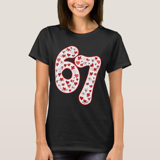 Trendy 6 7 Meme Six Seven Valentines Day 6 7  T-shirt (Voorkant)
