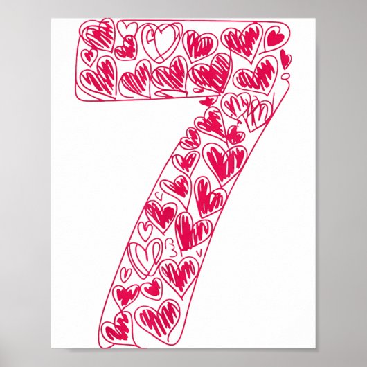 Trendy 6 7 Viral Sketch Heart 67 Cute Valentine Ma Poster (Voorkant)