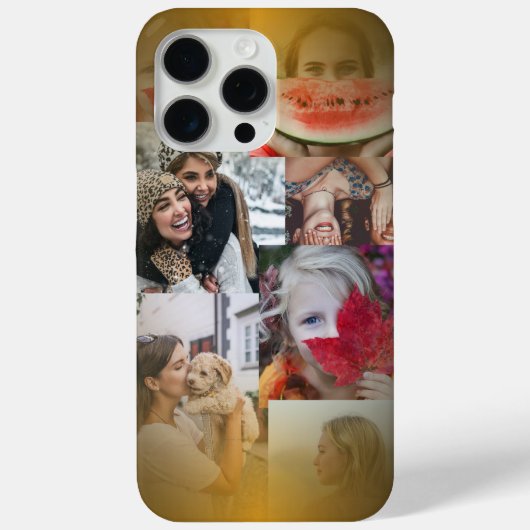 Trendy 6 foto collage goud metallic Case-Mate iPhone case (Achterkant)