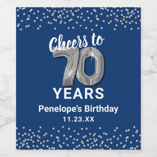 Trendy 70e Verjaardagsfeestje Wijnlabel Wijn Etiket (Enkel label)