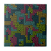 Trendy 80s Black Pattern Tegeltje (Voorkant)