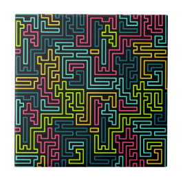 Trendy 80s Black Pattern Tegeltje