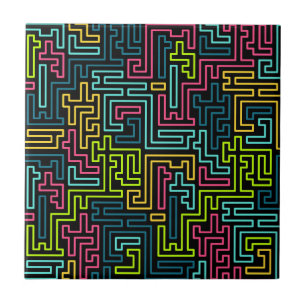 Trendy 80s Black Pattern Tegeltje