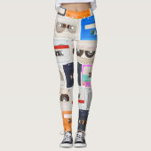 Trendy 80s Cassette Pattern Leggings (Voorkant)