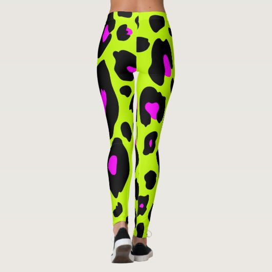 Trendy 80s Leggings van het Leopard Pattern (Achterkant)