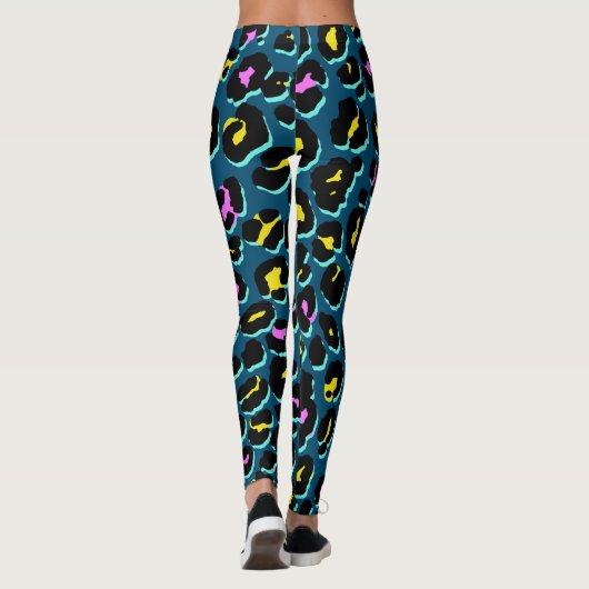 Trendy 80s Leggings van het Leopard Pattern (Achterkant)