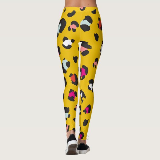 Trendy 80s Leggings van het Leopard Pattern (Achterkant)