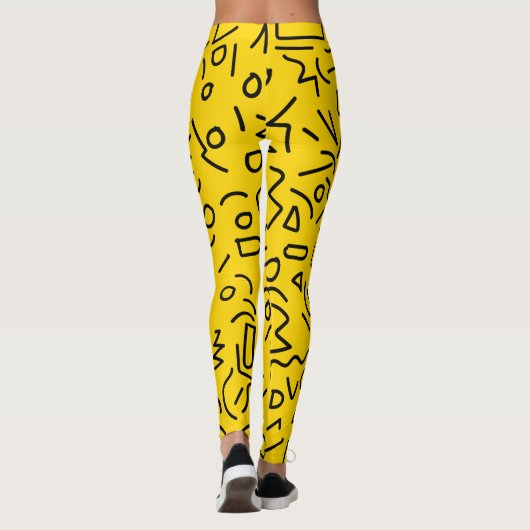 Trendy 80s Patroongele Leggings (Achterkant)