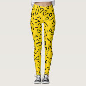 Trendy 80s Patroongele Leggings (Voorkant)
