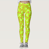 Trendy 80s Patroongroene Leggings (Voorkant)