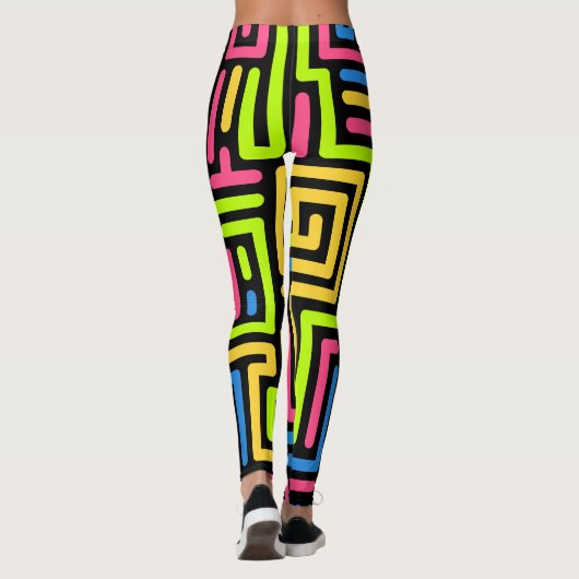 Trendy 80s Patroonkleurige Leggings (Achterkant)