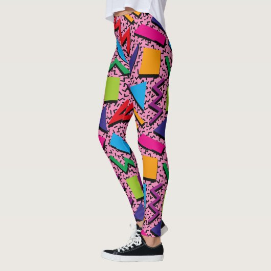 Trendy 80s Patroonkleurige roze Leggings (Links)