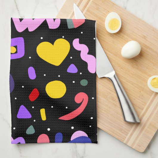 Trendy 80s Pattern Apron Theedoek (Quarter Fold)