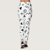 Trendy 80s Pattern Black and White Leggings (Achterkant)