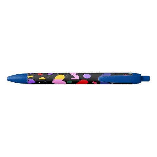 Trendy 80s Pattern Blue Ink Pen (Achterkant)