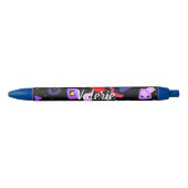 Trendy 80s Pattern Blue Ink Pen (Voorkant)