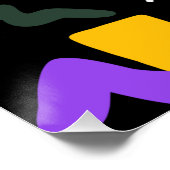 Trendy 80s Pattern Blue Ink Pen Perfect Poster (Hoek)