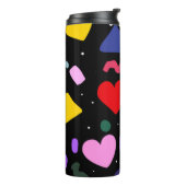 Trendy 80s Pattern Blue Ink Pen Thermosbeker (Gedraaid links)