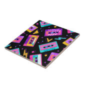 Trendy 80s Retro Cassette Pattern Tegeltje (Zijkant)