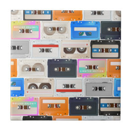 Trendy 80s Retro Cassette Pattern Tegeltje