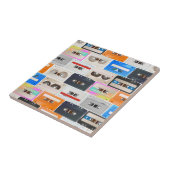 Trendy 80s Retro Cassette Pattern Tegeltje (Zijkant)