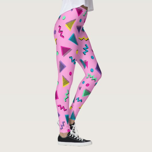 Trendy 80s Stijlroze Leggings (Rechts)
