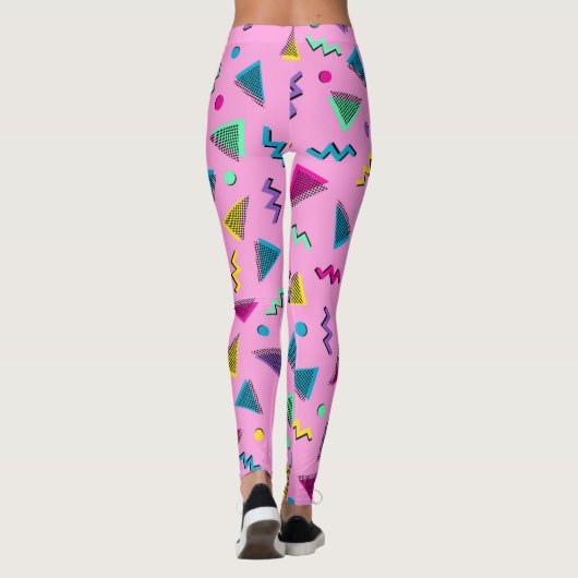 Trendy 80s Stijlroze Leggings (Achterkant)