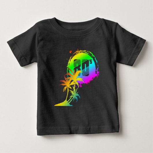 trendy 80's zonsondergang palmbomen (Voorkant)