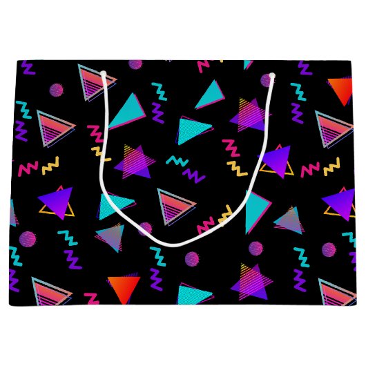 Trendy 80s zwart groot cadeauzakje (Voorkant)