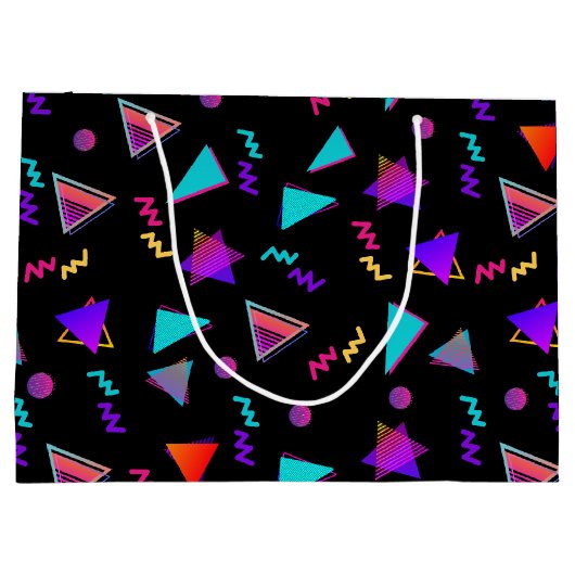 Trendy 80s zwart groot cadeauzakje (Achterkant)